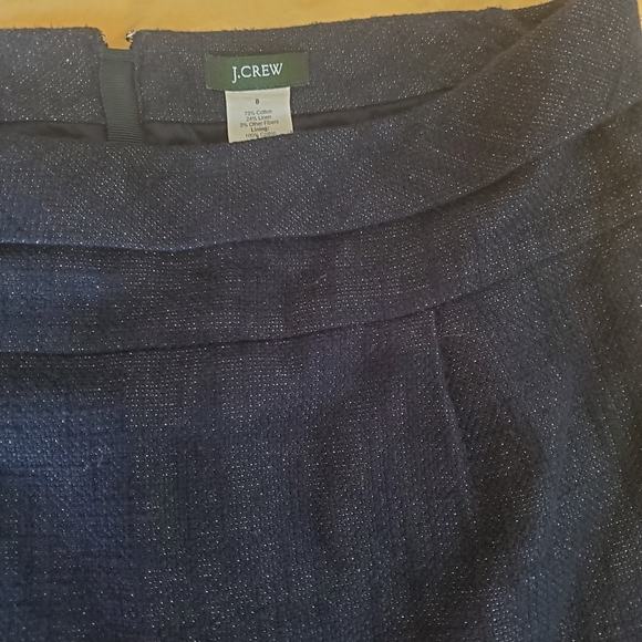 Navy & Silver J. Crew Skirt - read note on length! - Picture 2 of 6